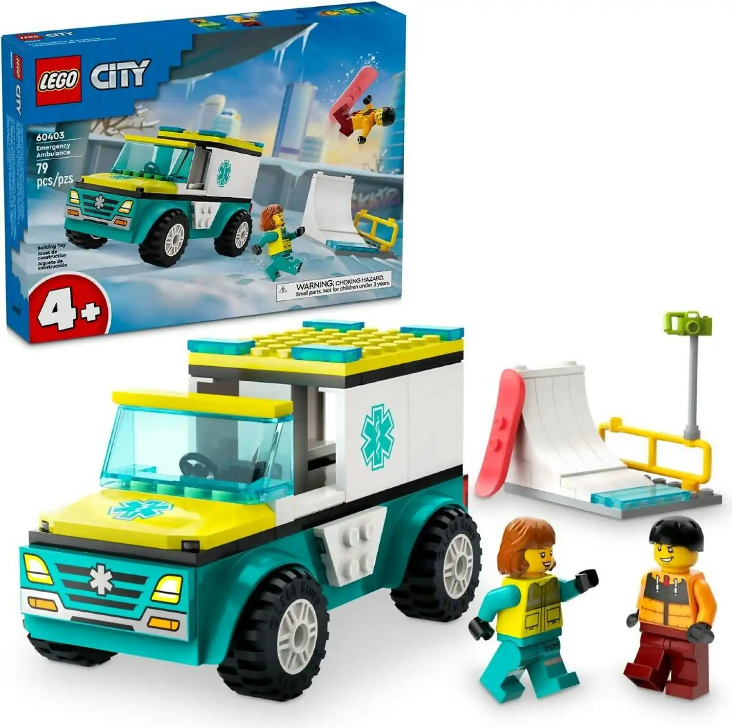 LEGO 60403 Emergency Ambulance and Snowboarder - City 4+