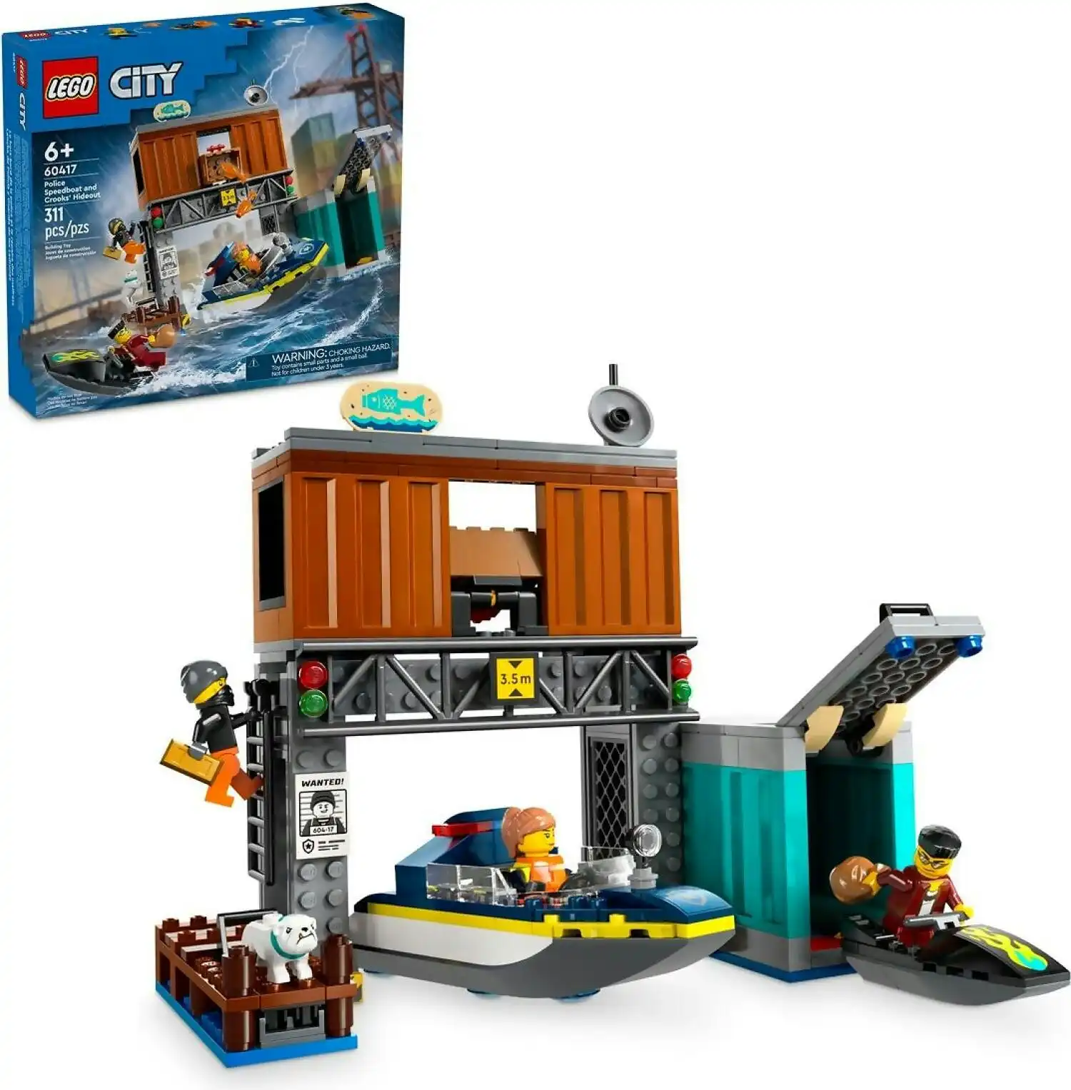 LEGO 60417 Police Speedboat and Crooks Hideout - City