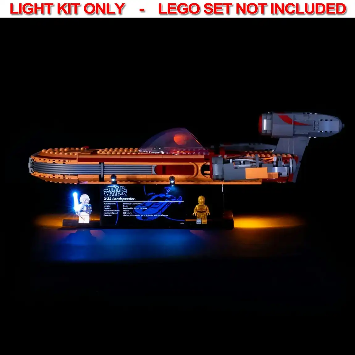 Light My Bricks - LIGHT KIT for LEGO Star Wars UCS Luke Skywalker’s Landspeeder 75341
