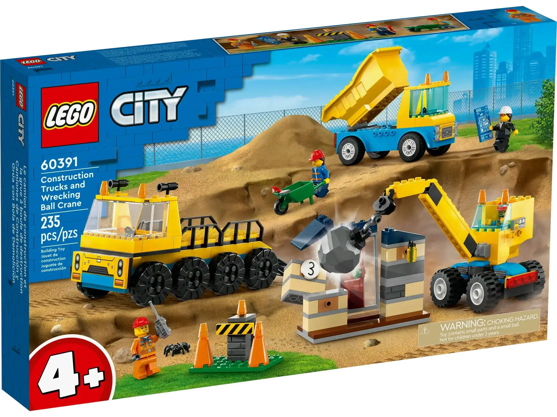 LEGO 60391 Construction Trucks and Wrecking Ball Crane - City 4+