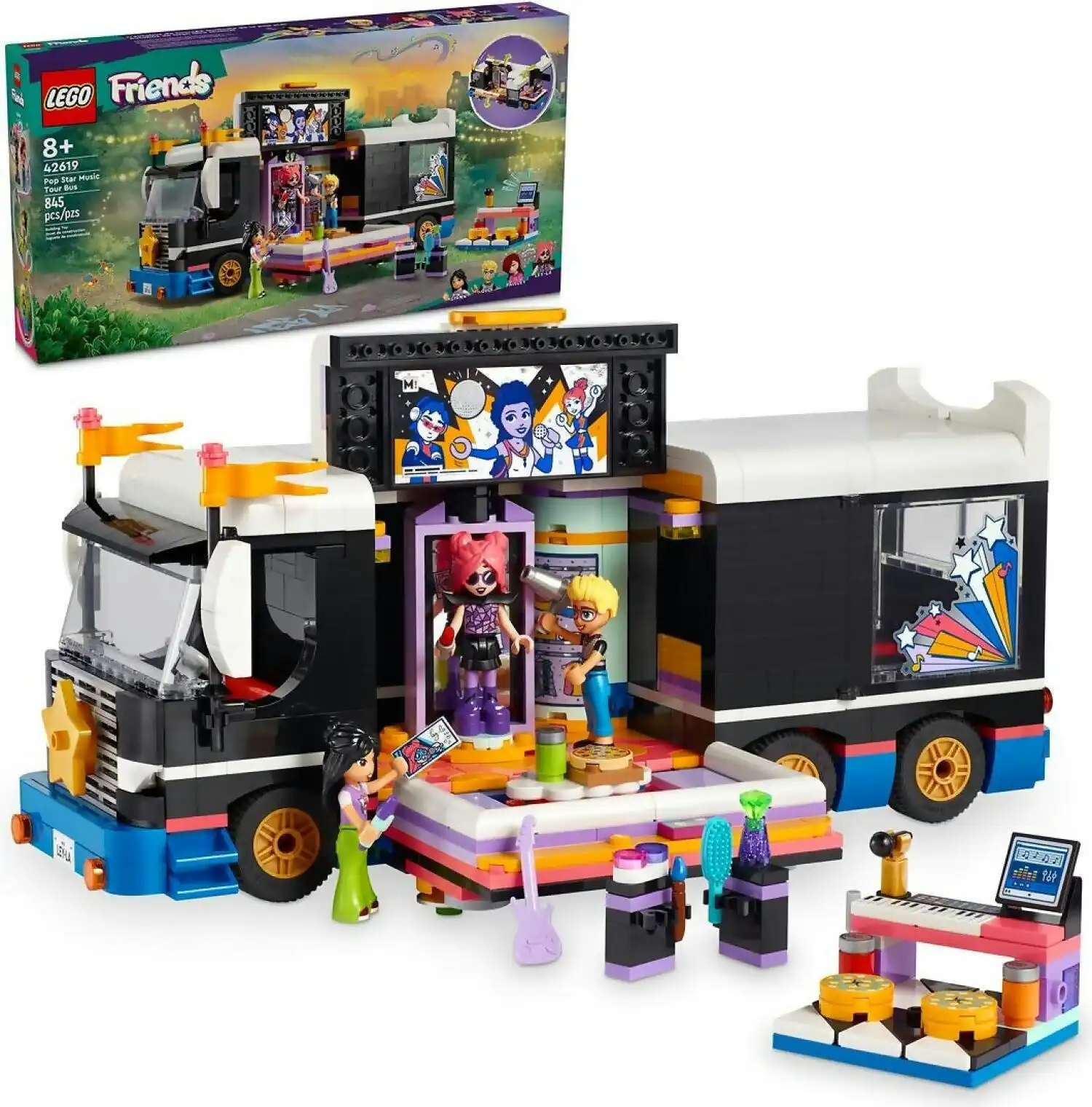 LEGO 42619 Pop Star Music Tour Bus - Friends