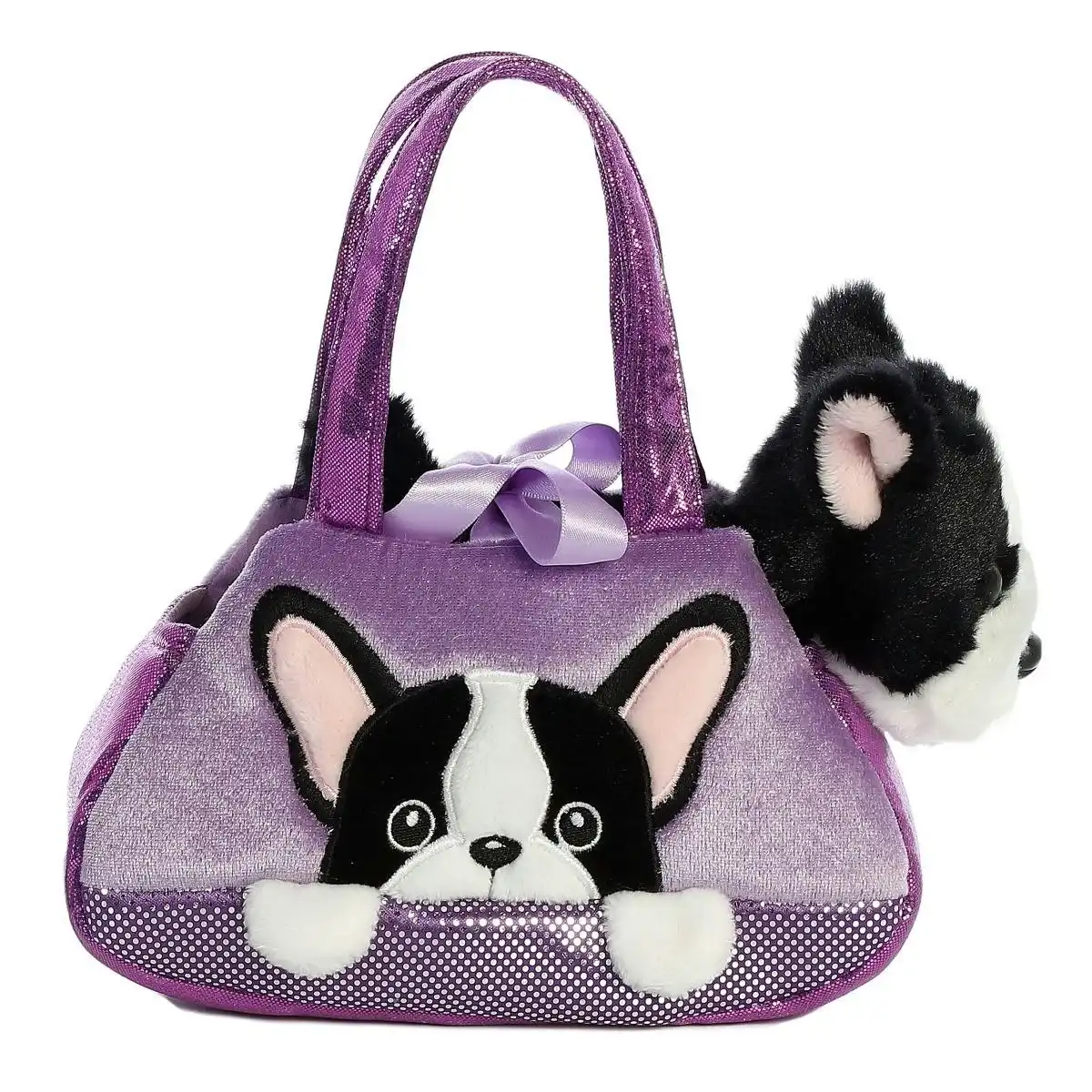 Cotton Candy -  Fancy Pals French Bulldog In Purple Bag