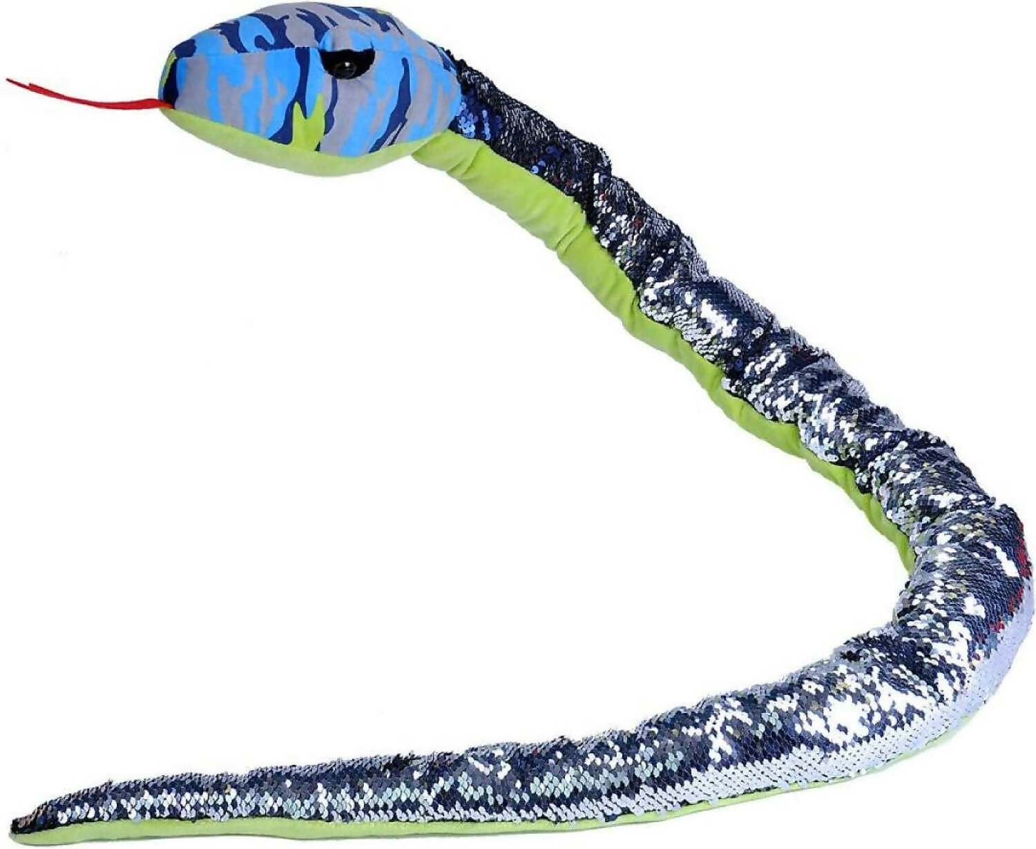 Wild Republic - Plush Snake Sequin Blue Camo 137cm