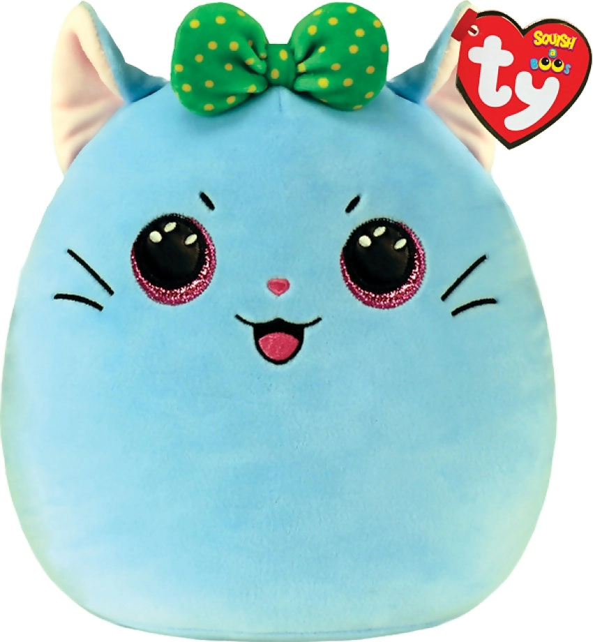 Ty Squish-a-boos - Kirra Blue Cat - Large 14 Inches - Squishy Beanies