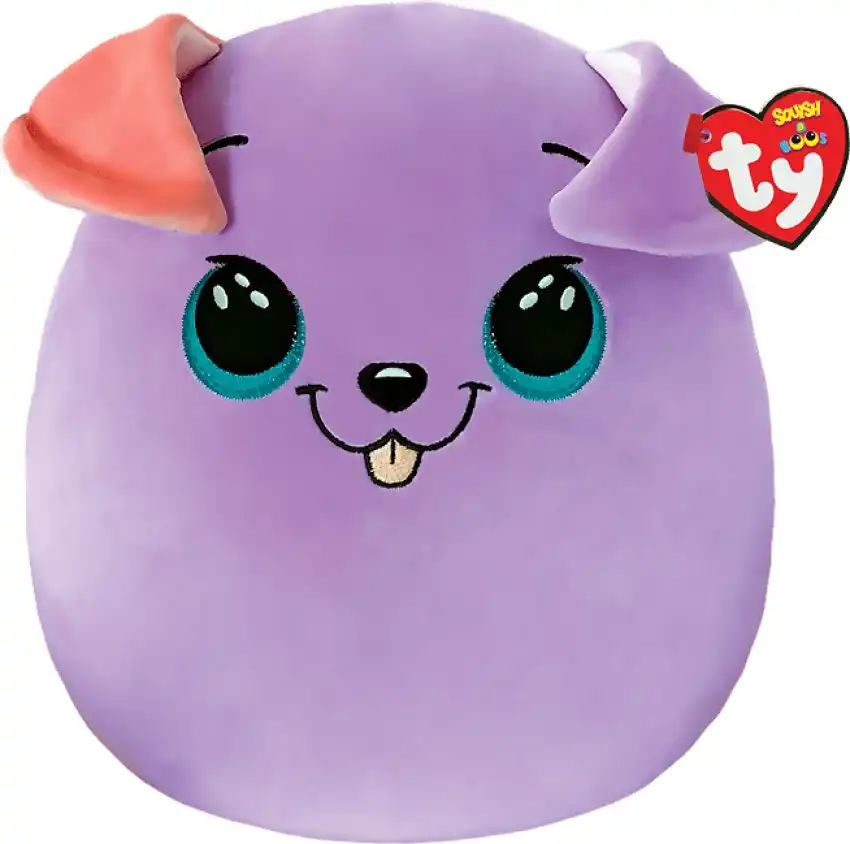 Ty Squish-a-boos - Bitsy The Purple Dog - Large 14 Inches - Squishy Beanies