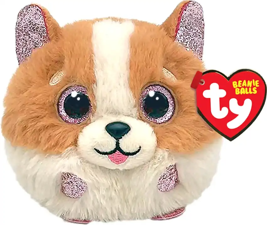 Ty Beanie Boos Balls - Tanner Brown And White Dog - Puffies