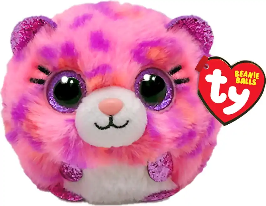 Ty Beanie Boos Balls - Topaz Pink Leopard - Puffies