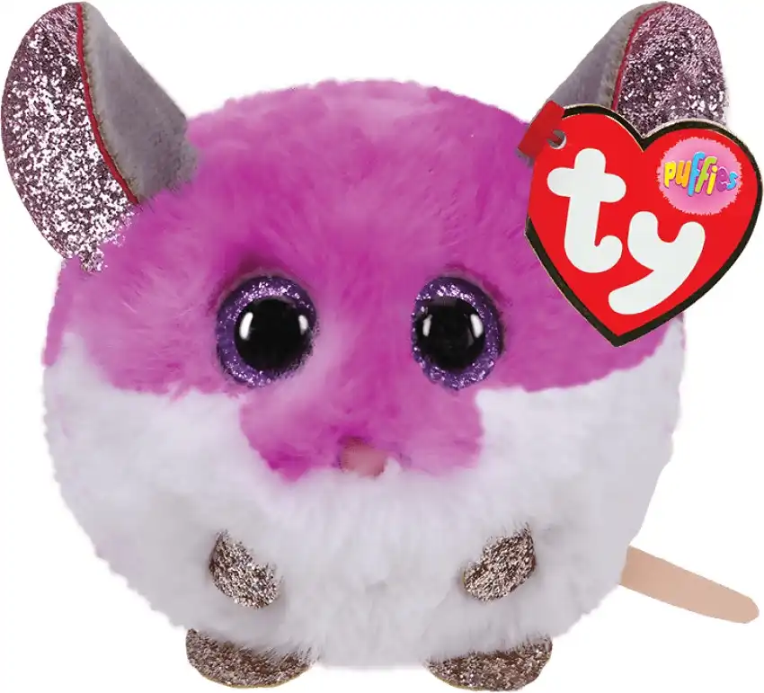 Ty Beanie Balls Puffies - Colby Purple Mouse 10cm