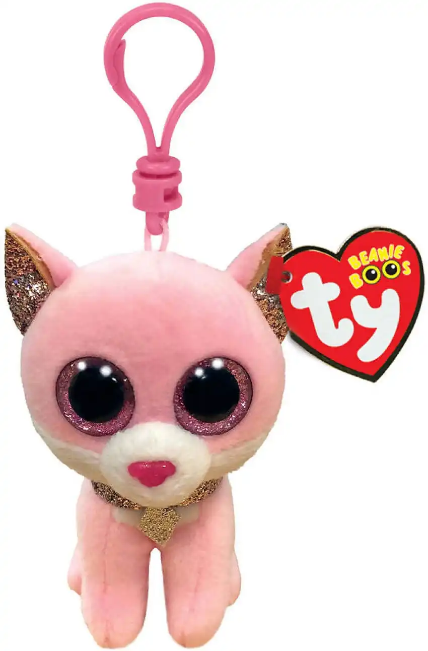 Ty - Beanie Boos - Clip On Fiona Pink Cat 10cm