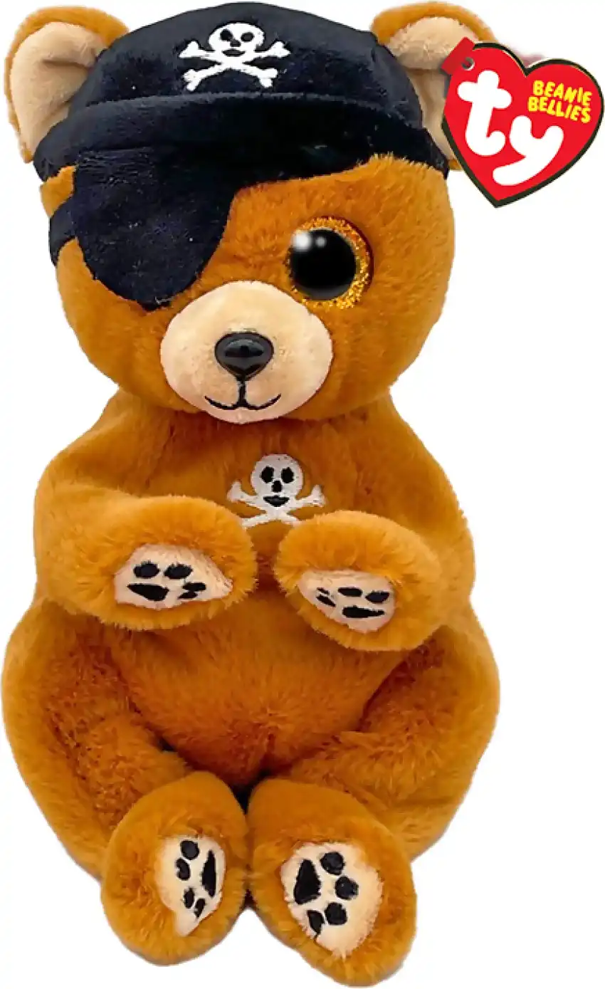 Ty - Beanie Bellies - Scully Brown Pirate Bear Small 20cm