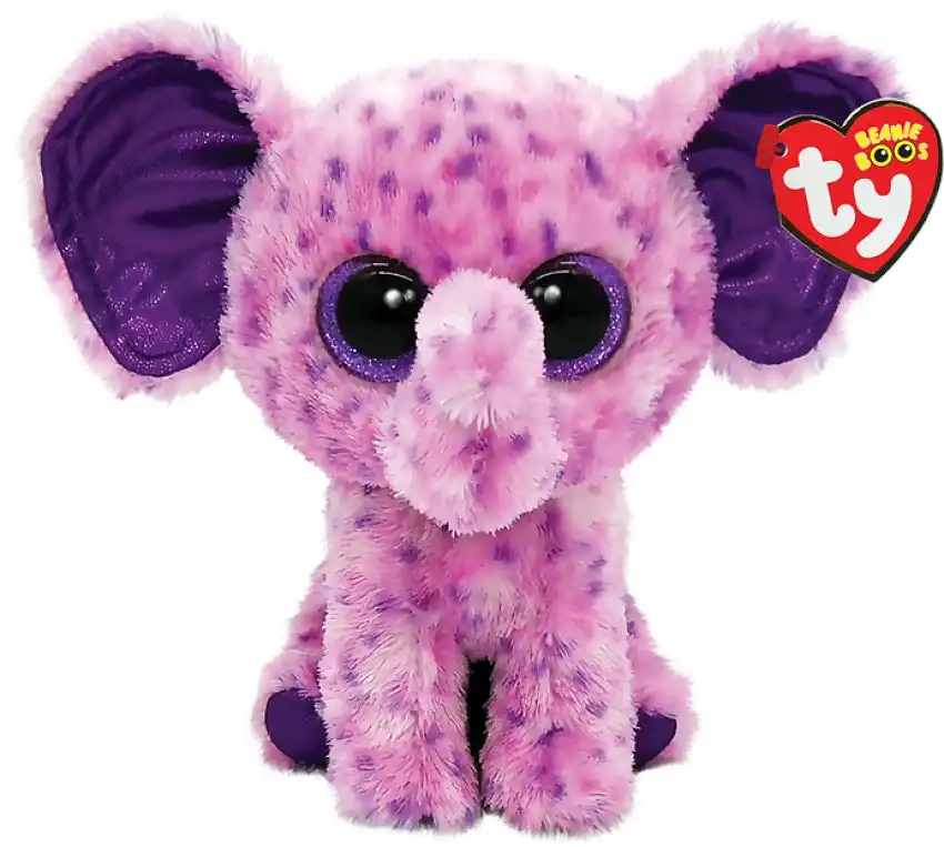 Ty - Beanie Boos - Eva Pink Speckled Elephant Small 15cm