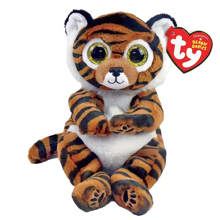 Ty - Beanie Bellies - Clawdia Black Striped Brown Tiger Small 20cm