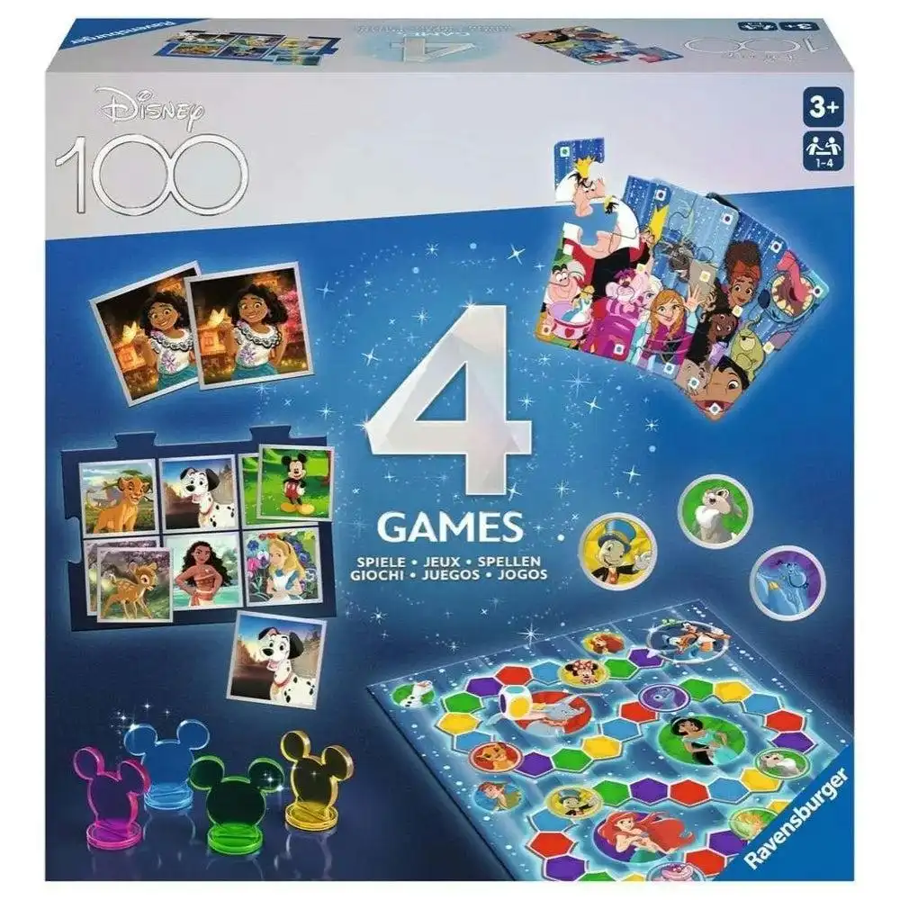 Ravensburger - Disney 100Th Anniversary Special Edition 4 In 1 Game Set