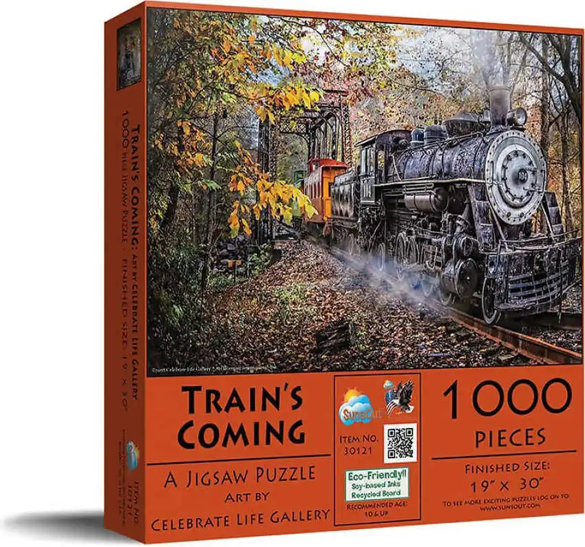 Sunsout - Trains Coming - Jigsaw Puzzle 1000pc