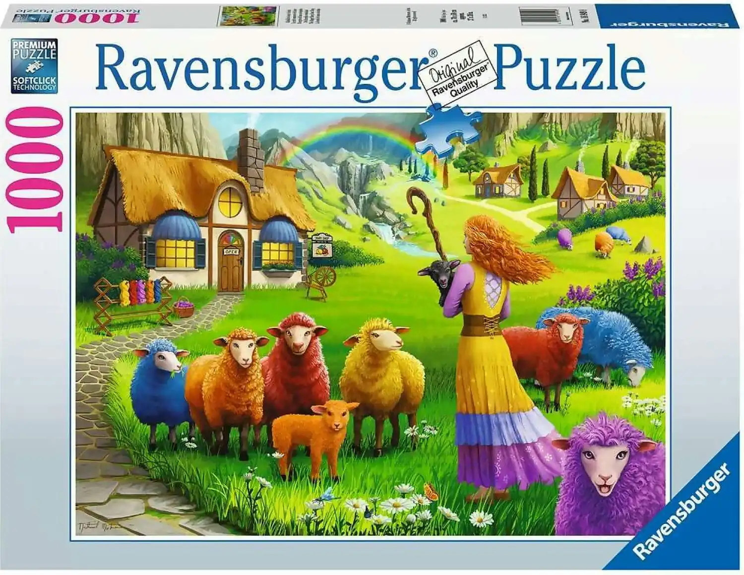 Ravensburger - Colourful Happy Sheep Wool Shop Jigsaw Puzzle 1000 Pieces