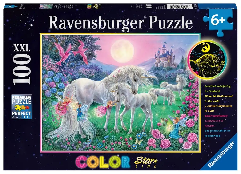 Ravensburger - Unicorns In The Moonlight Jigsaw Puzzle 100 Pieces Xxl