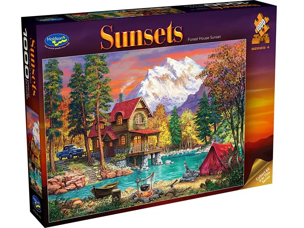 Holdson - Sunsets Series 4 Forest House 1000 Pieces Jigsaw Puzzle