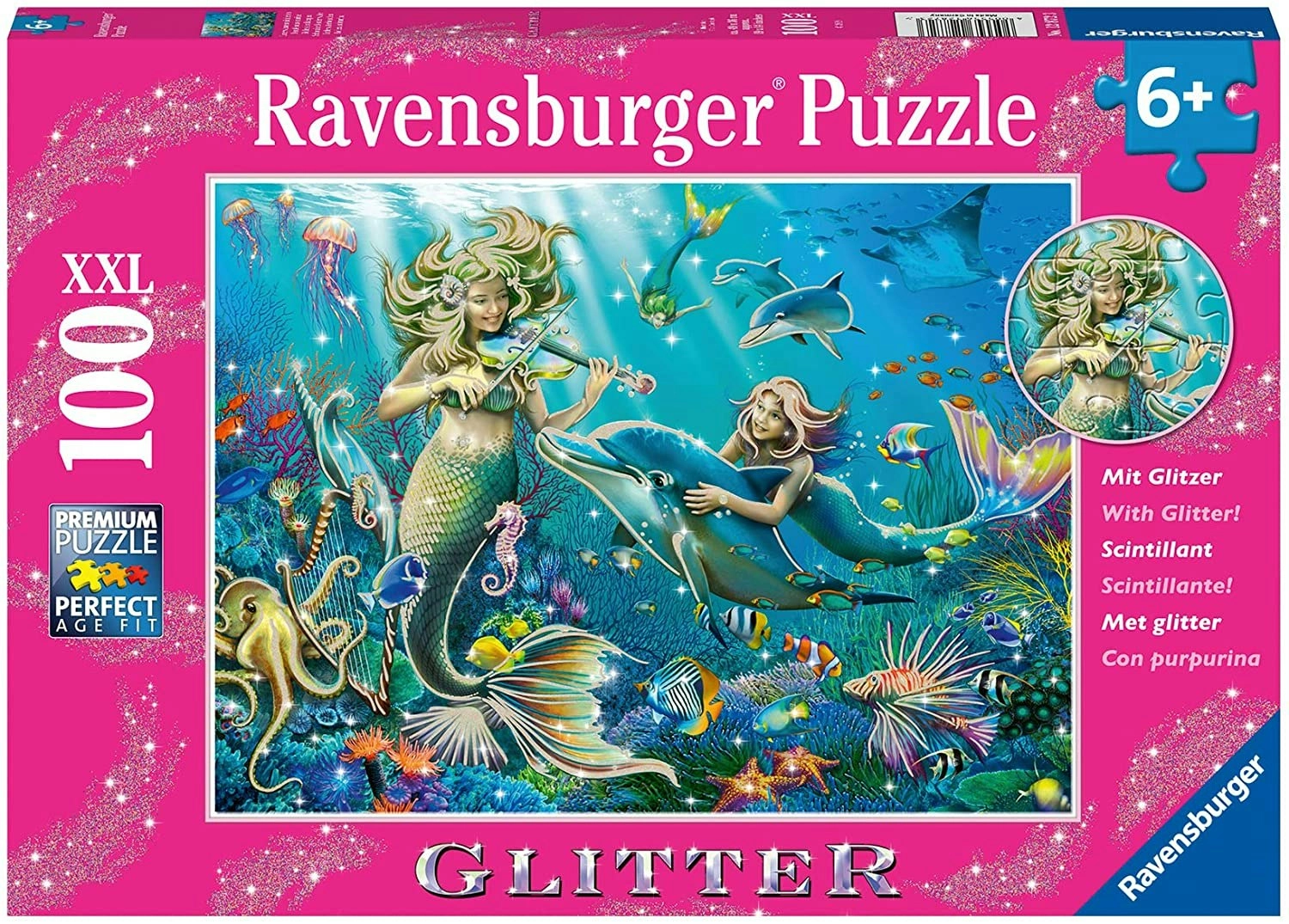 Ravensburger - Underwater Beauties Glitter Jigsaw Puzzle 100 Pieces