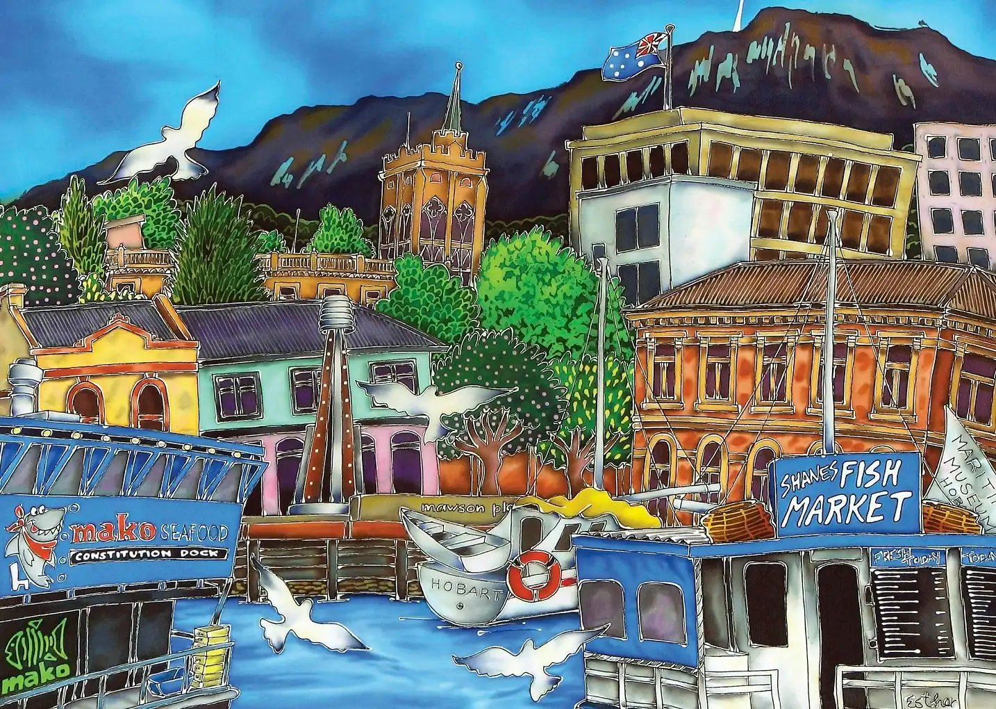 Blue Opal - Constitution Dock Tasmania Jigsaw Puzzle 1000 Pieces