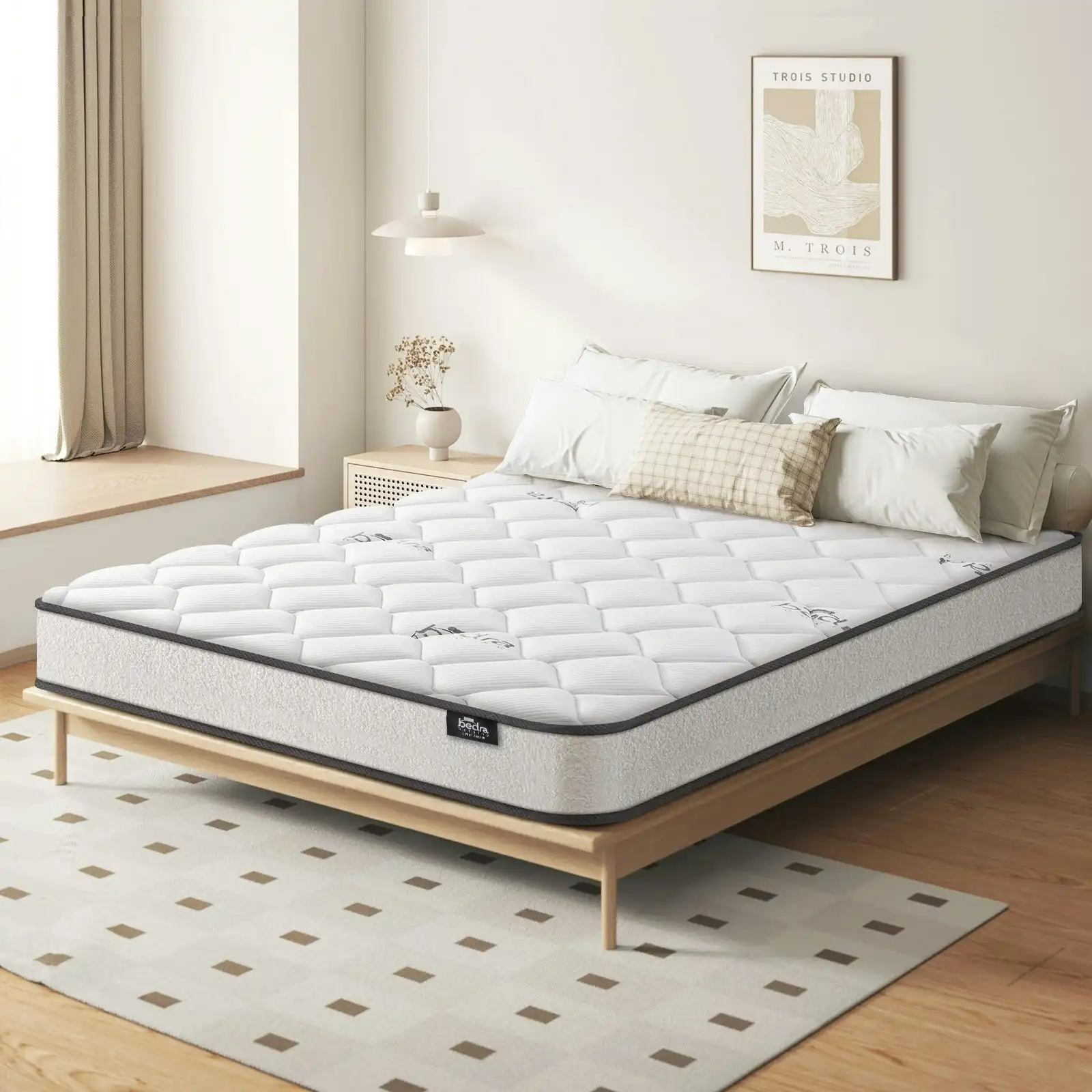 Bedra King Mattress Bed Luxury Medium Firm Foam Boucle Bonnell Spring 16cm