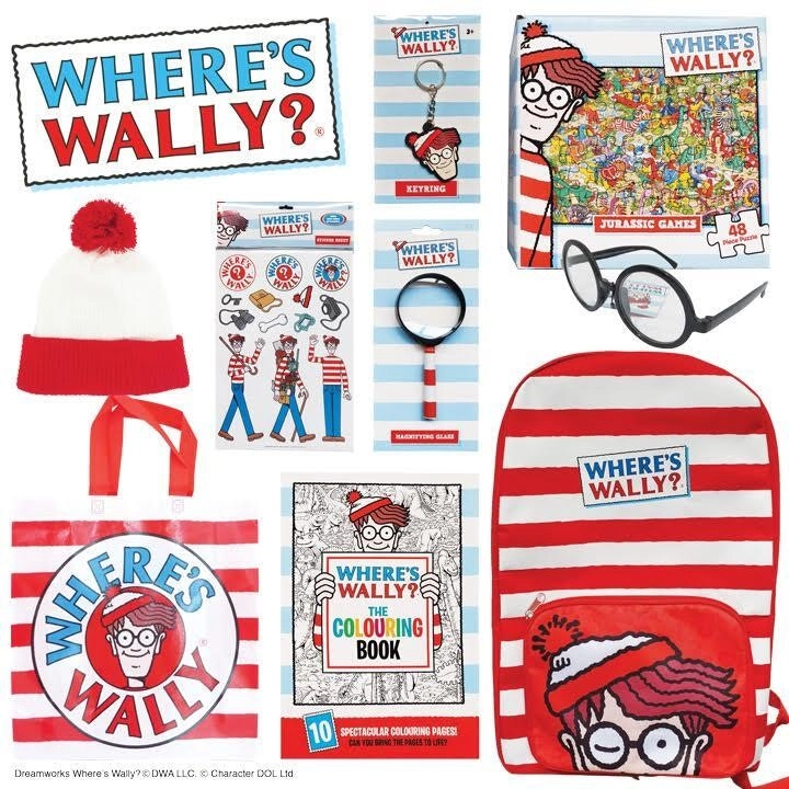 Where's Wally Kids Showbag w/Backpack/Beanie/Glasses/Stickers/Keyring/Puzzle