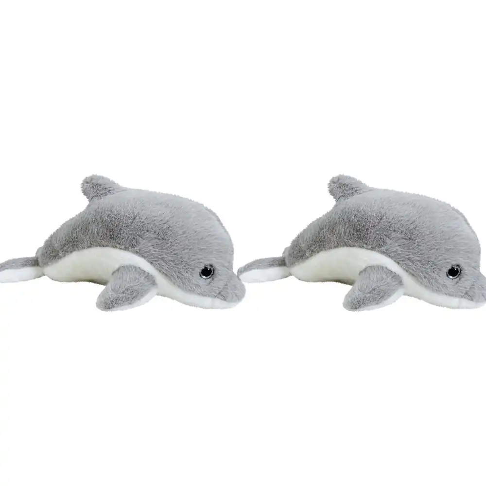 2x Dani Dolphin 30cm Plush Toy Kids/Children/Toddler Soft Stuffed Animal Grey