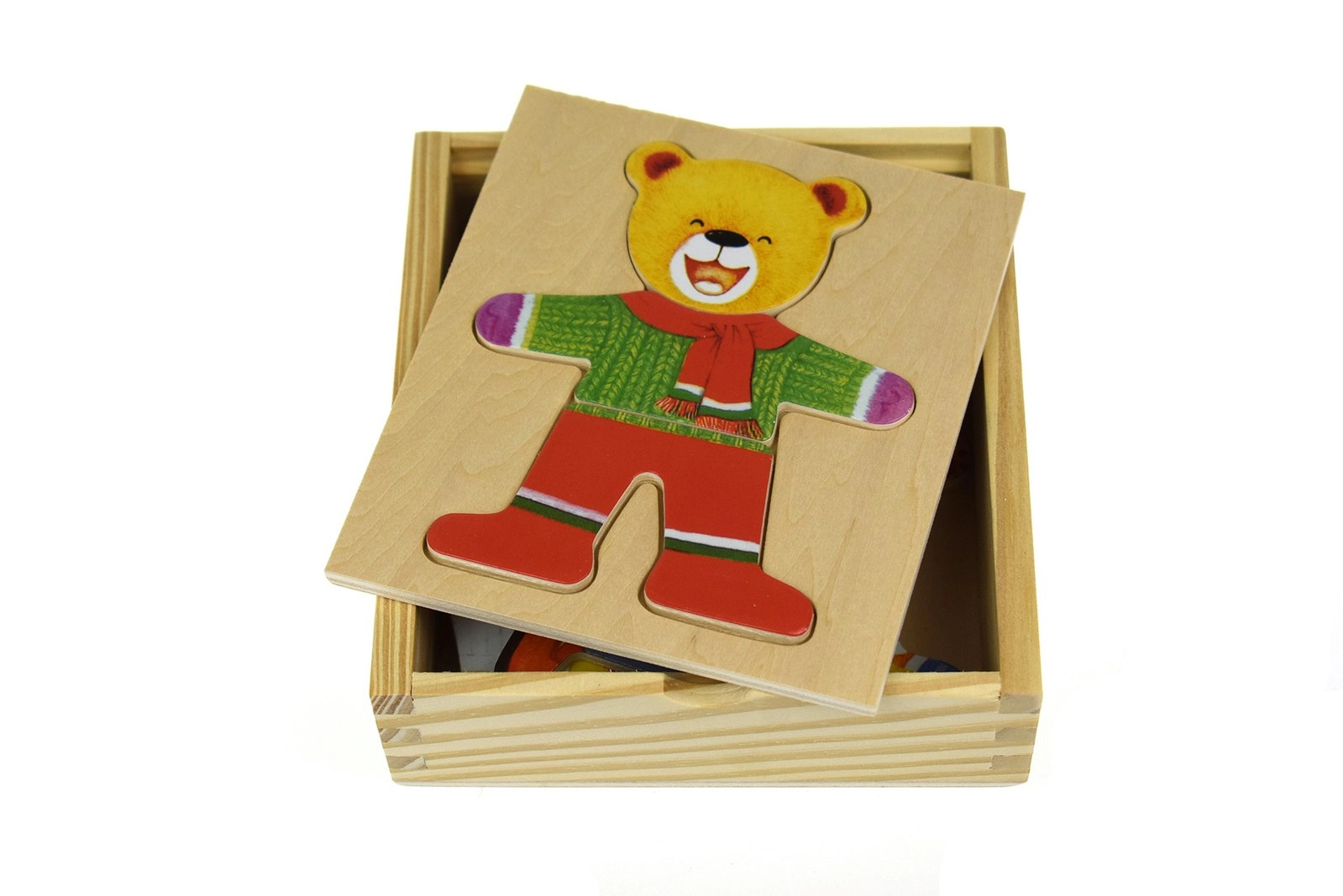 Kaper Kidz Dressing Bear Boy Wooden Blocks Children's Pretend Play Toy 18m+