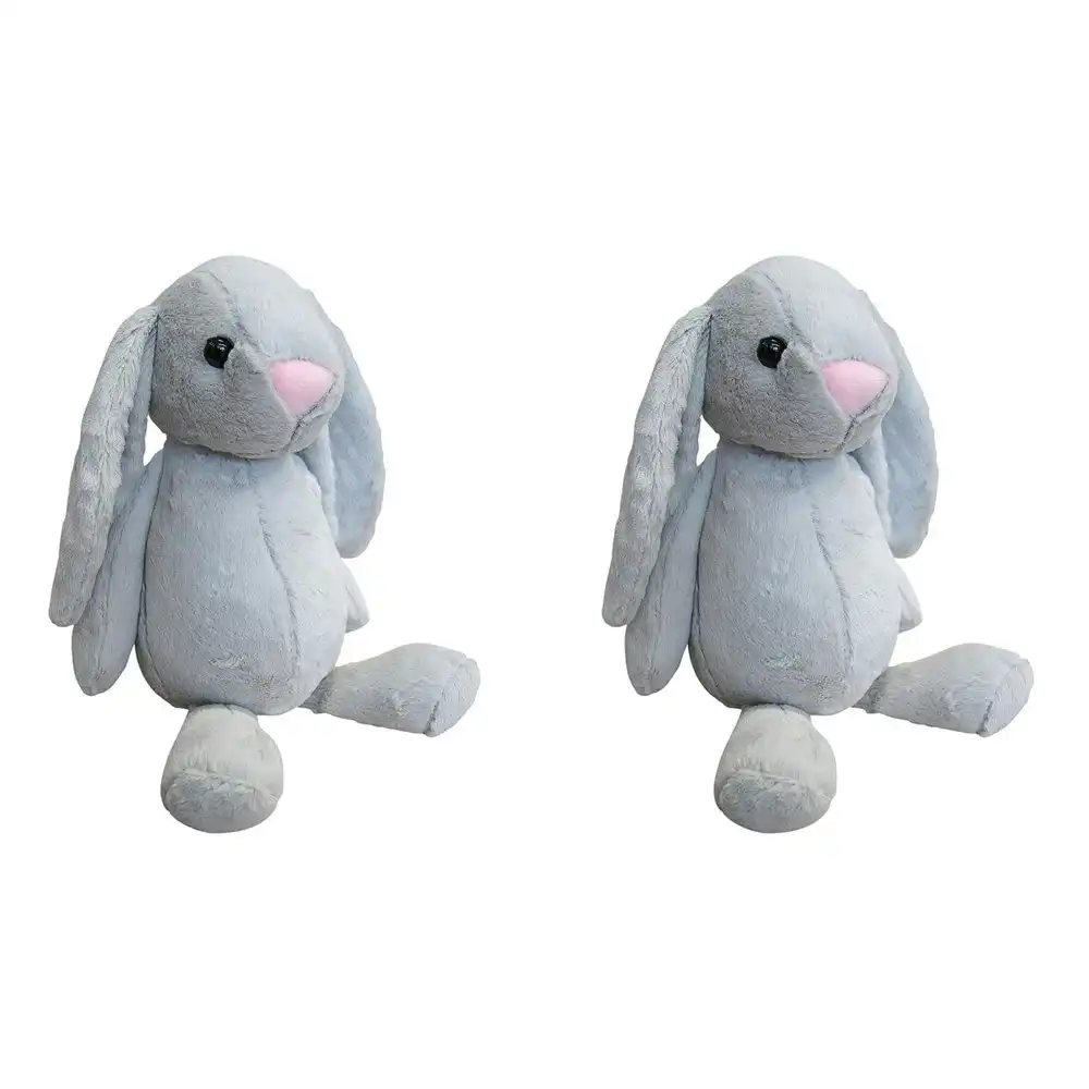 2x Rabbit 31cm Plush Toy Kids/Children/Toddler Play Soft Stuffed Animal Lrg Grey