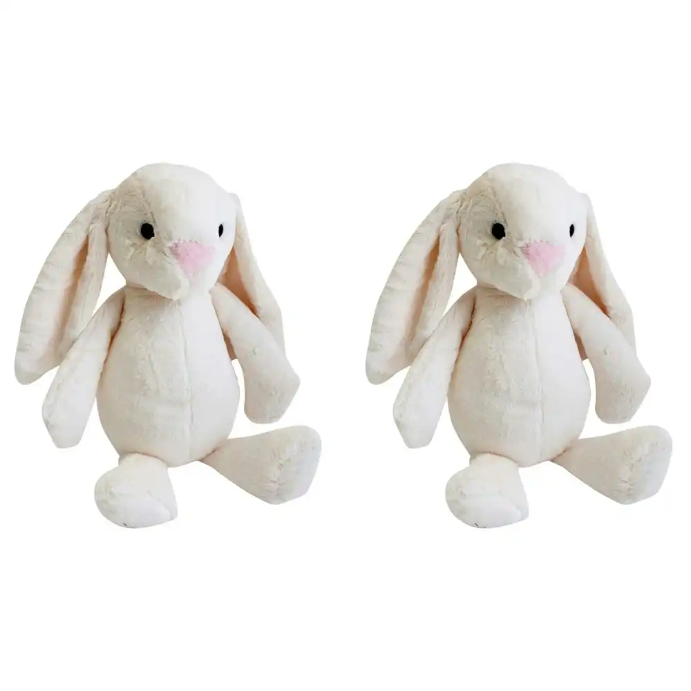 2x Rabbit 35cm Plush Toy Kids/Children/Toddler Soft Stuffed Animal Large Cream