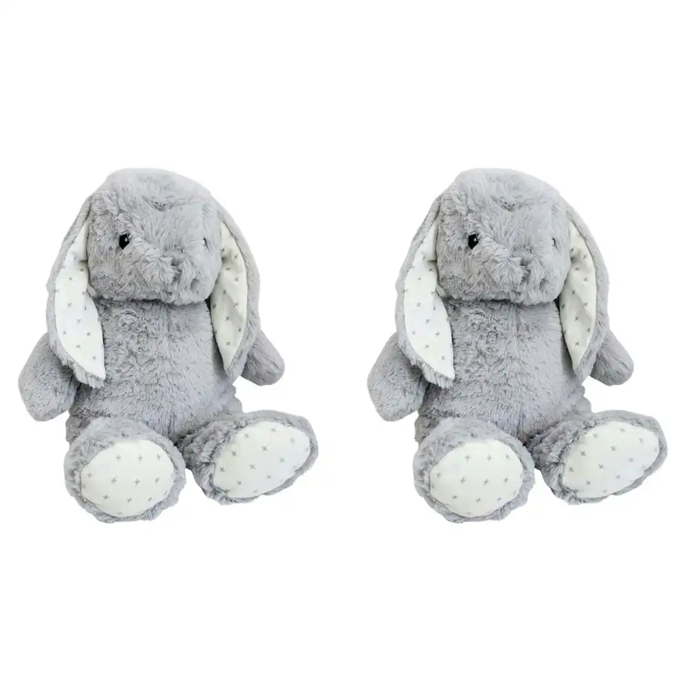 2x Bunnykins 34cm Plush Toy Kids/Children/Toddler Play Soft Stuffed Animal Grey