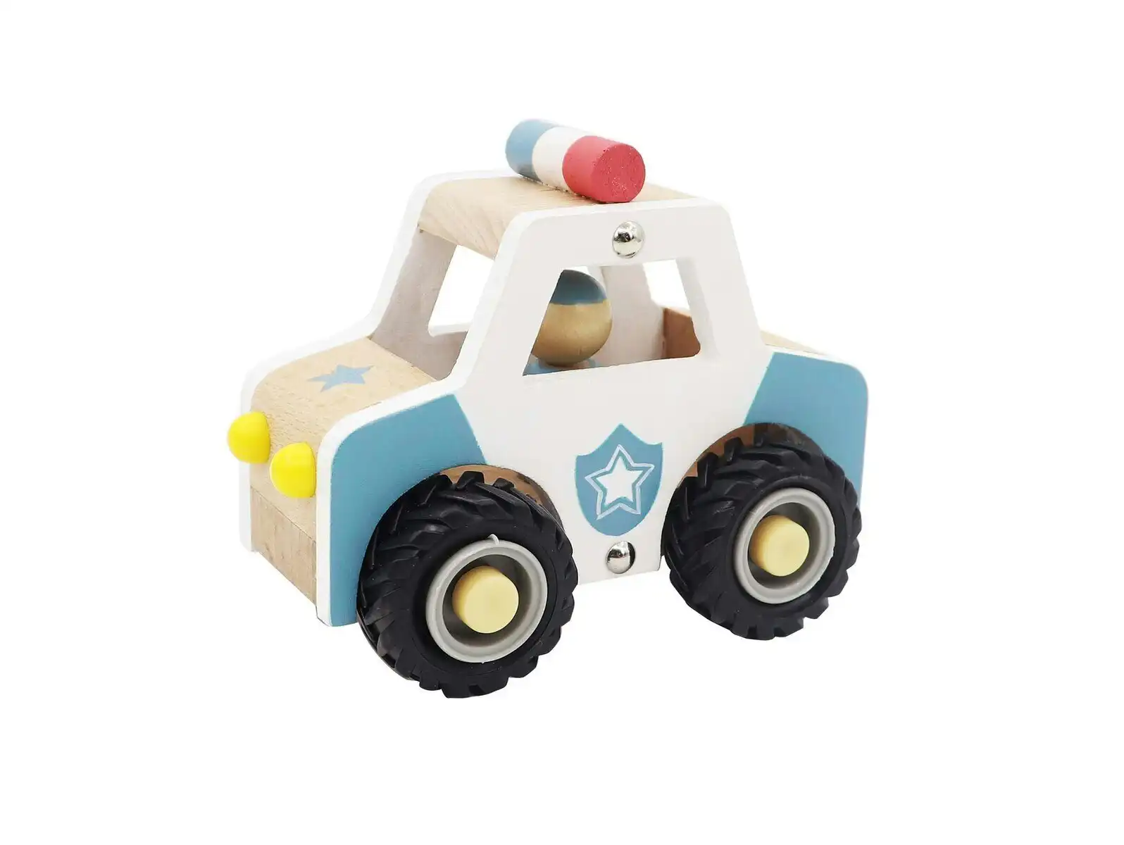 Kaper Kidz Calm & Breezy Wooden Police Car Children's/Kids Pretend Play Toy 18m+
