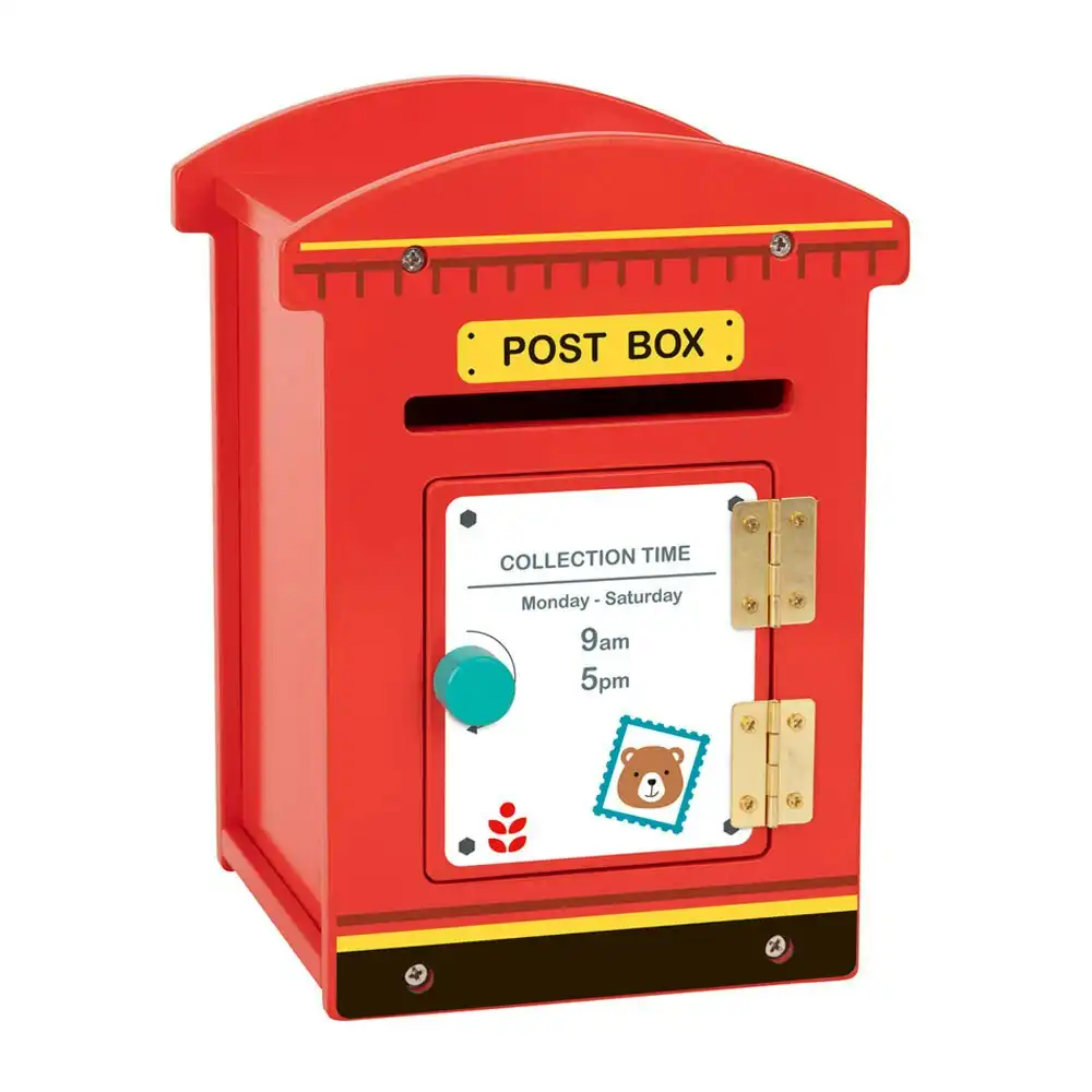 21pc Tooky Toy Kids/Children Educational Wooden Post Box w/Postcards/Stamps 3y+