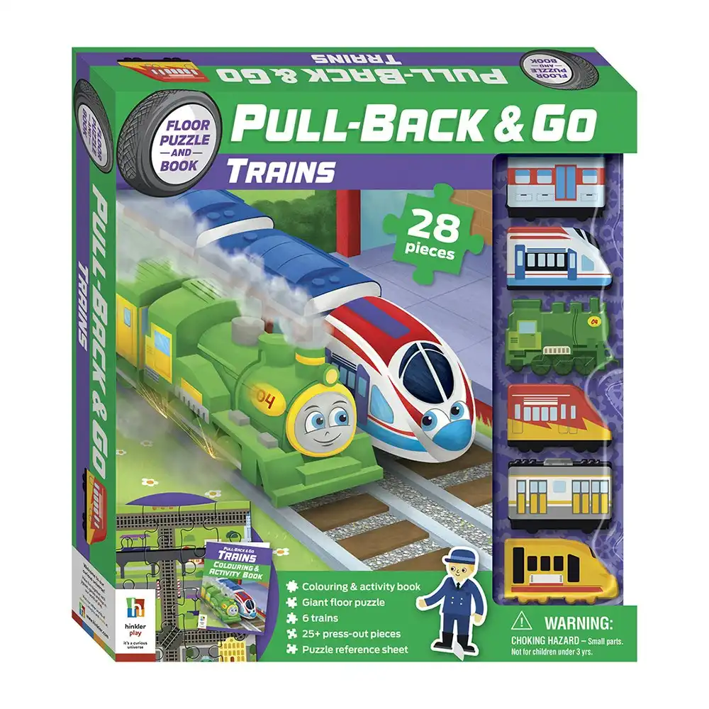 Wonderfull Pull Back & Go: Trains Colouring Activity Set Kids Art Activity
