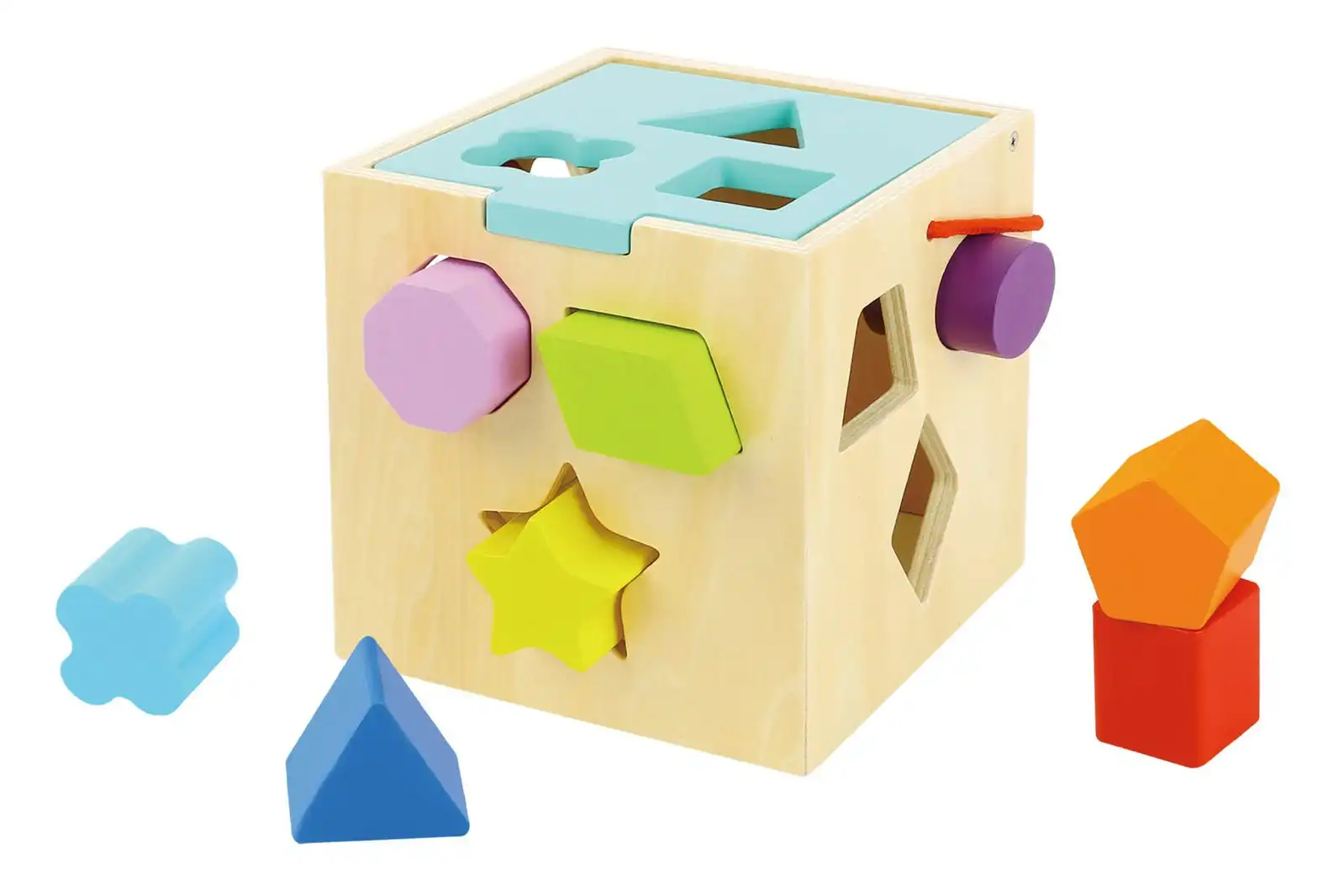 12pc Tooky Toy 12m+ Baby Shape Sorter Wooden Blocks Education/Learning Toy 12m+