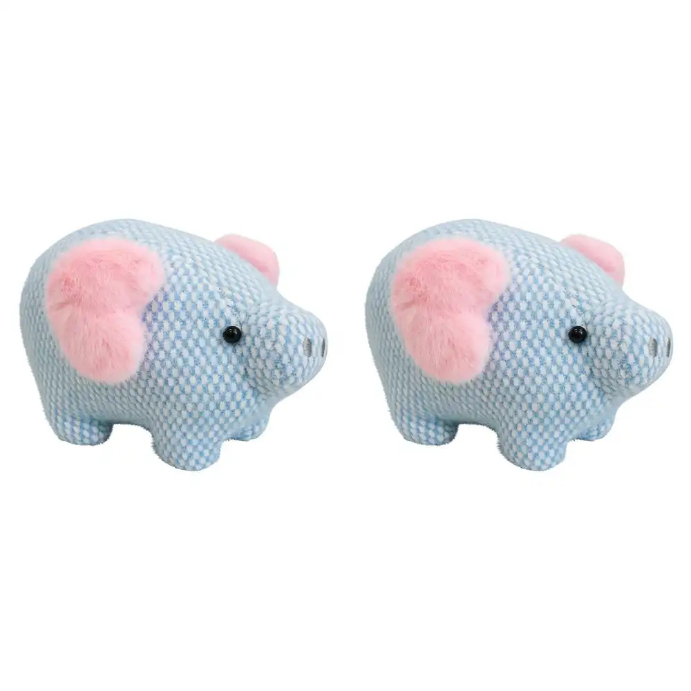 2x Pattie Pig 24cm Plush Toy Kids/Children/Toddler Play Soft Stuffed Animal Blue