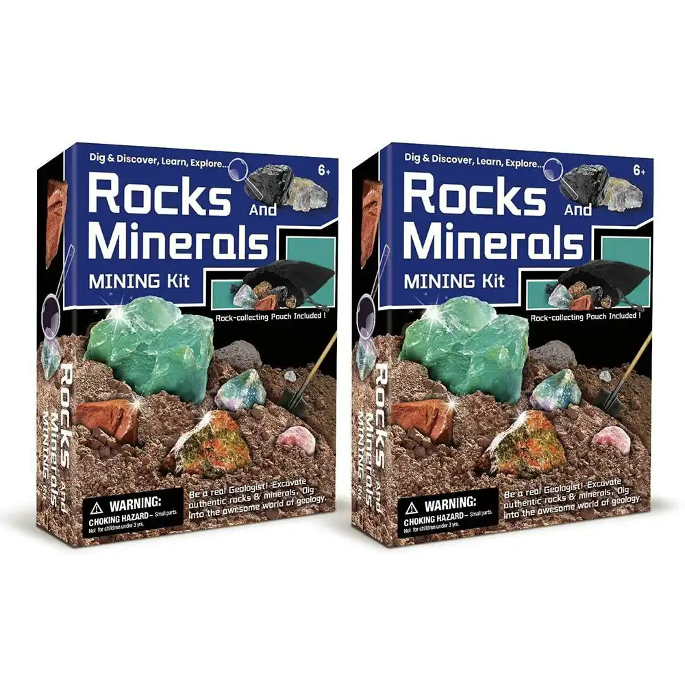 2PK Kaper Kidz Dig & Discover Rocks And Minerals Kids Mining/Excavation Kit 6+