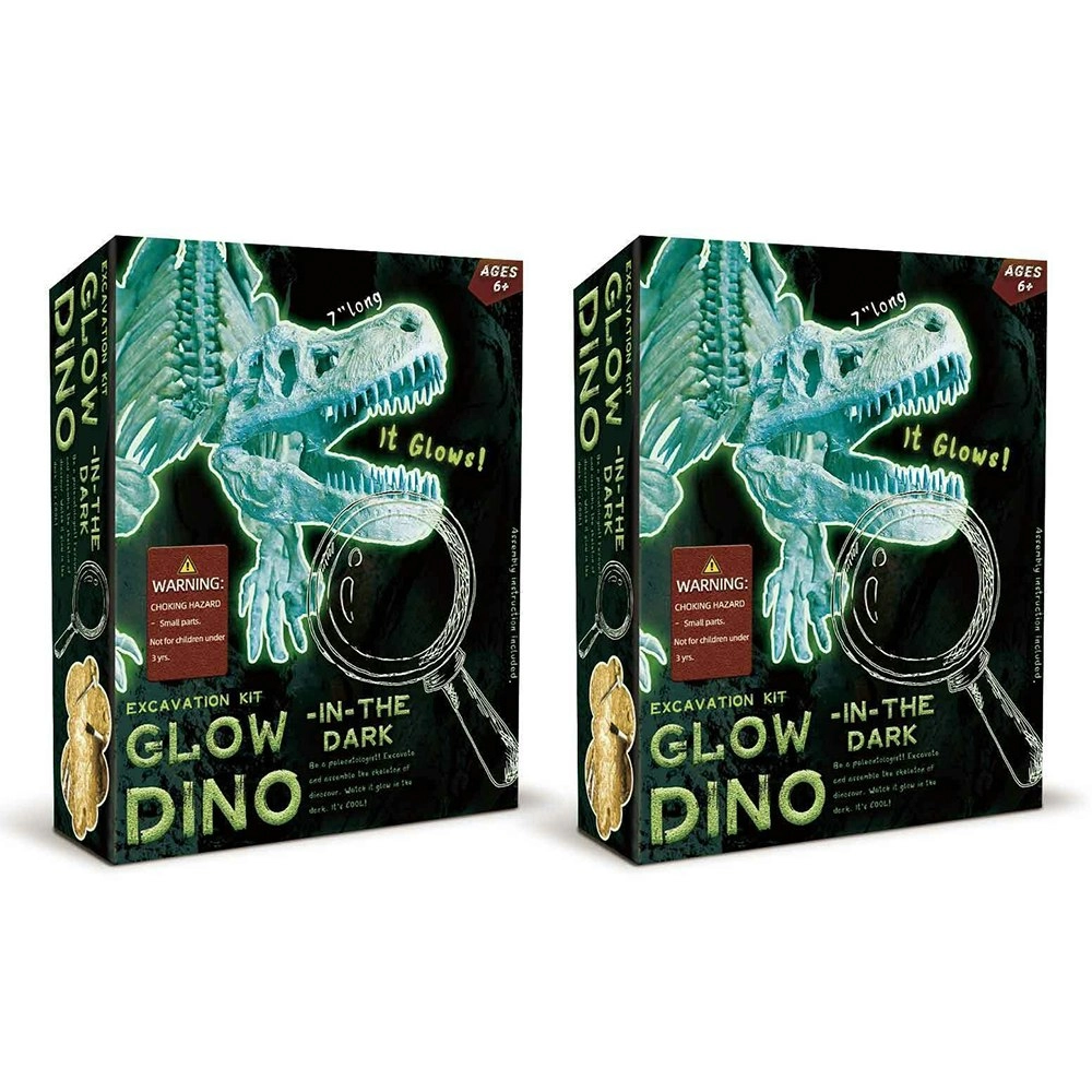 2PK Kaper Kidz Glow In The Dark Tyrannosaurus Kids/Childrens Excavation Kit 6y+