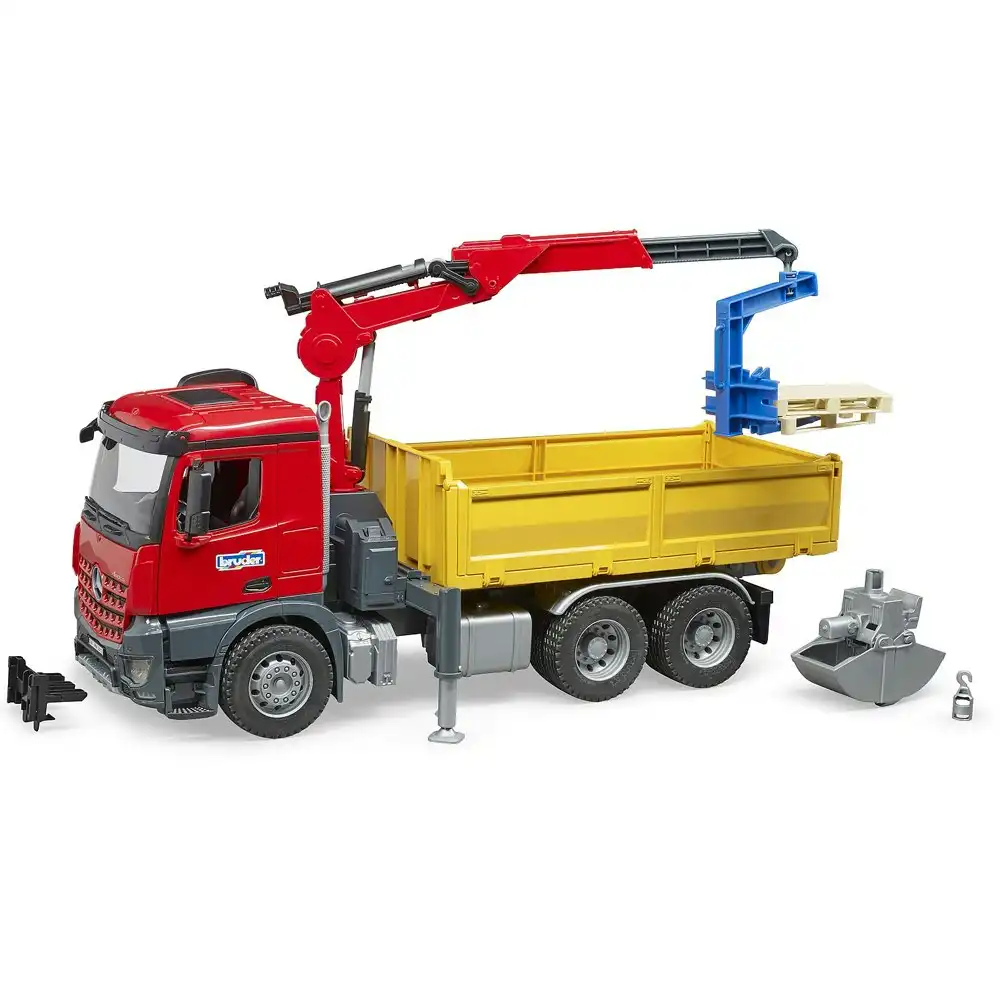 Bruder 1:16 MB Arocs 54.5cm Construction Truck w/ Crane/Accessories Kids Toy 4y+