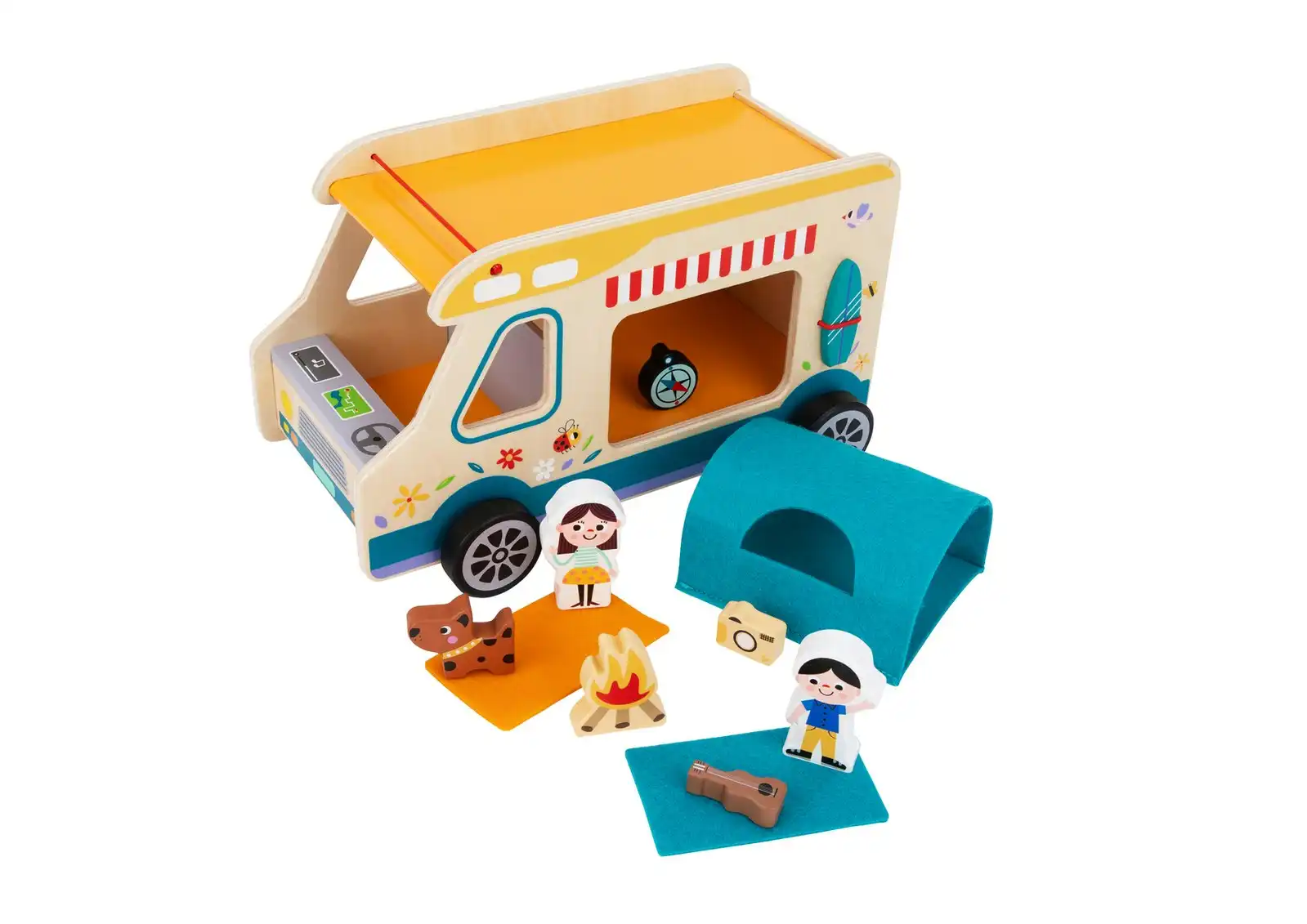 Tooky Toy Kids/Toddler Pretend Play Camping Rolling Rv Caravan Toy Playset 3+