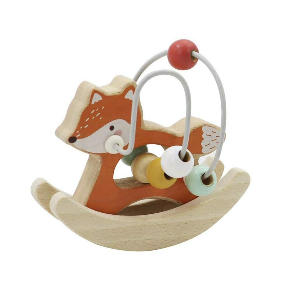 Kaper Kidz Woodland Fox Bead Maze On Rocking Base Children's Wooden Toy 18m+