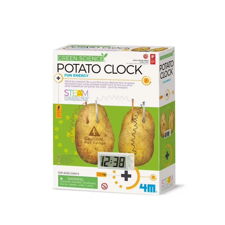 4M Green Science Potato Clock Educational Kids/Toddler Learning Activity Toy 8y+