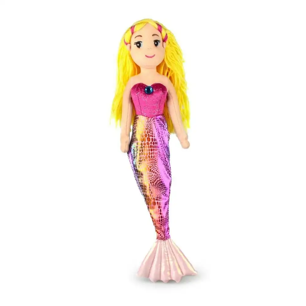 Korimco 45cm Sparkles Mermaid Kids Soft Animal Plush Stuffed Toy 3y+ Pink