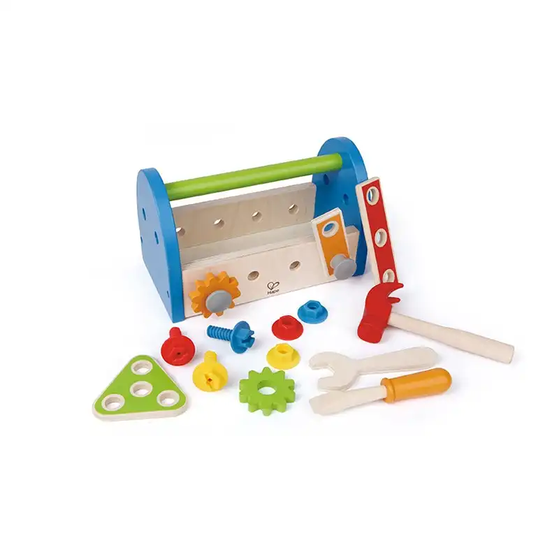 17pc Hape Fix-It Tool Box Kids/Children Pretend Construction Kit 3y+ Wooden Toy