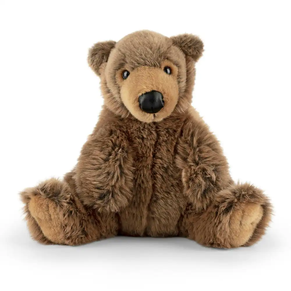 Living Nature 24cm Soft Bear Stuffed Animal Plush w/ Sound Kids Toy Brown 0m+