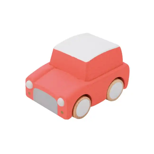 Kiko & gg Kuruma 9cm Car/Vehicle Kids/Children Wooden Pull Back Toy Orange 3+