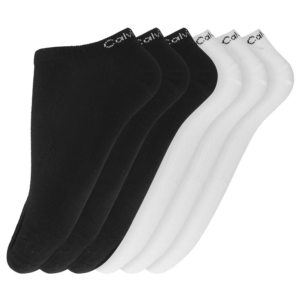 6PK Calvin Klein Women's One Size No Show Socks Black/White Assorted