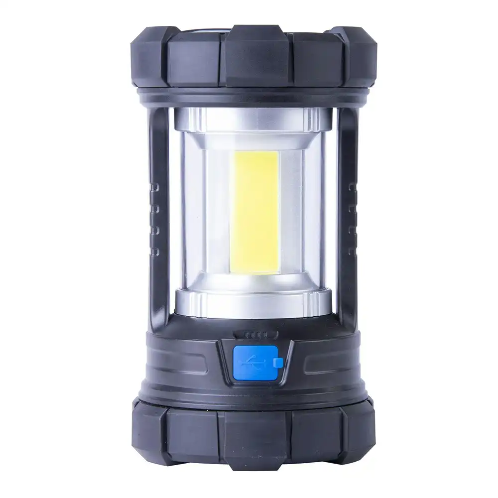 Brillar Nomad Rubber IPX4 Rechargeable Lantern Powerbank w/ 1m Data Cable Black