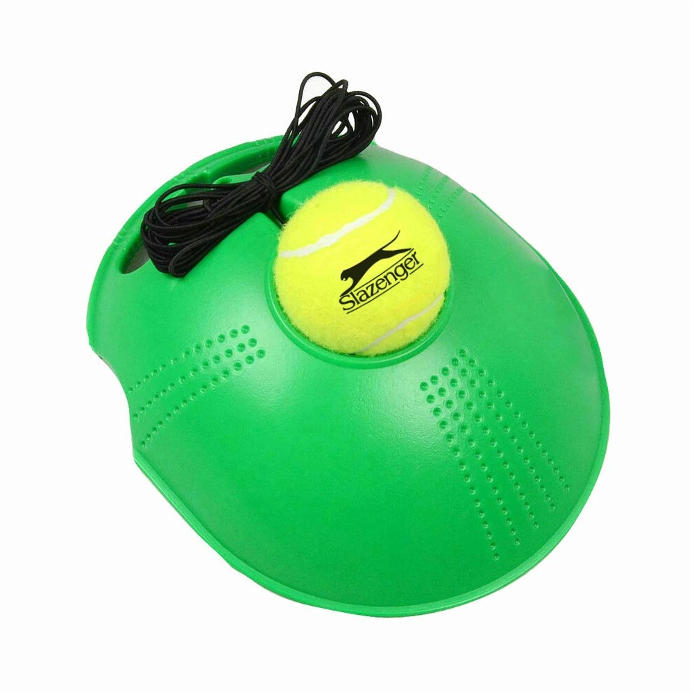 Slazenger Tennis Trainer Practice Rebound Balls Back Base Sport Exercise Green