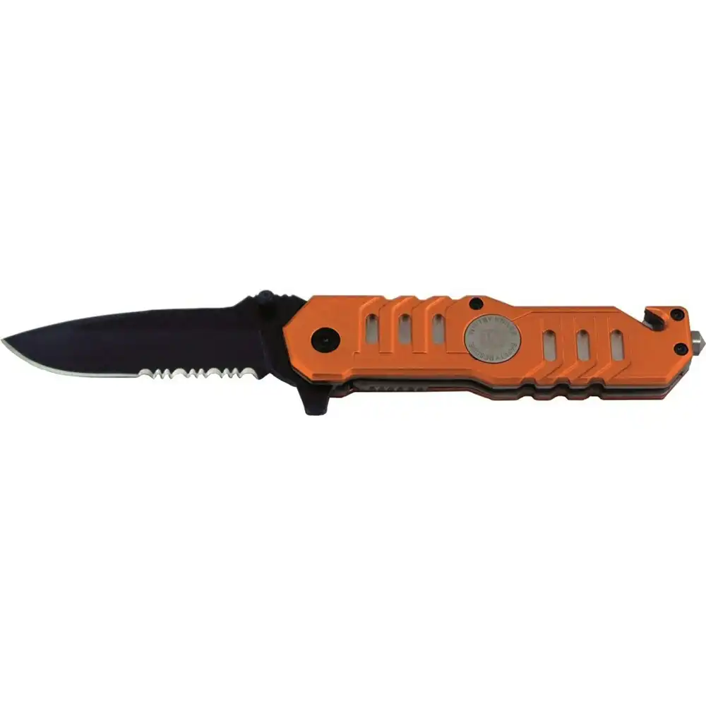 Whitby Knives Safety Survival/Camping SS Pocket/Lock Knife Orange - 4.5'' Blade