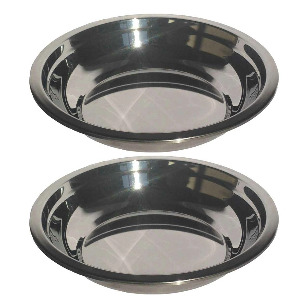 2x Domex High Rim Stainless Steel Outdoor Camping Lightweight Plate 20cm Medium